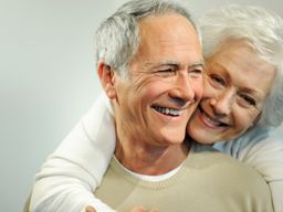 Picture of retired couple hugging