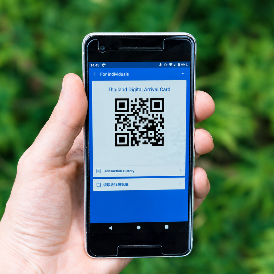 image of a QR code on a smart phone
