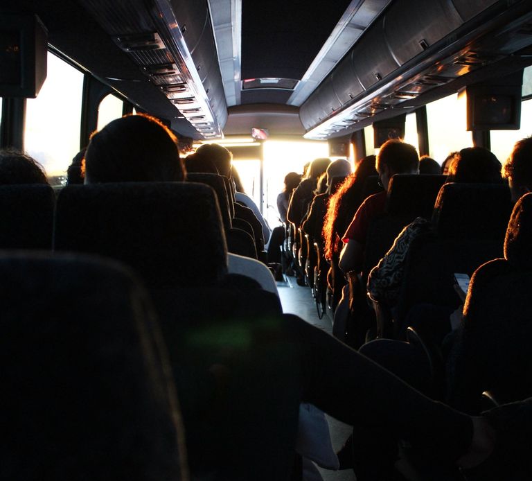 photo of people on a bus