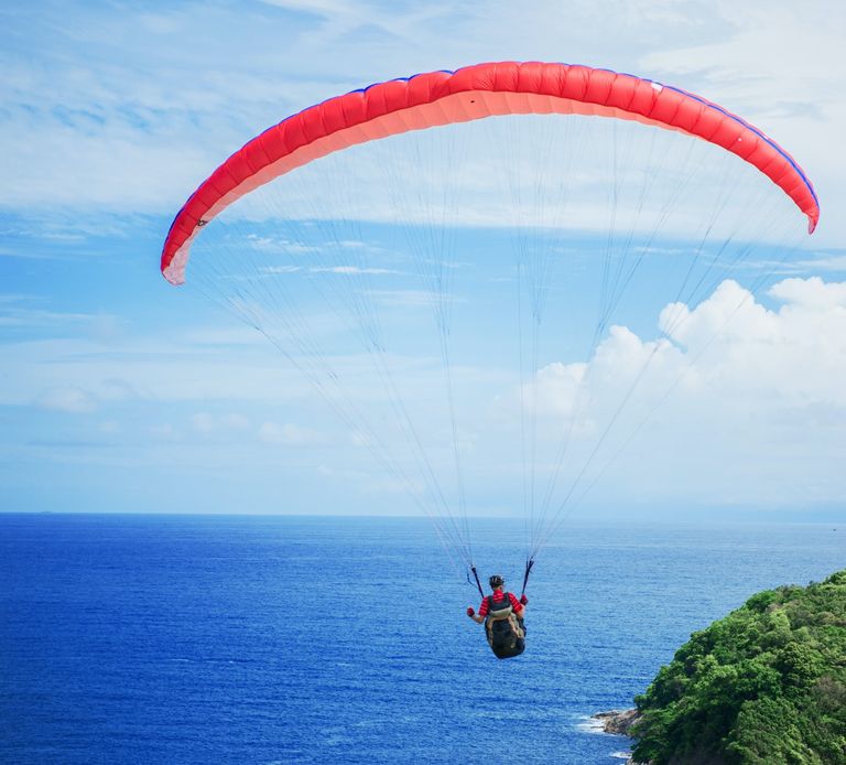 Picture of man paragliding in Thailand