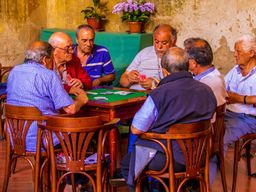Picture of retirees playing cards