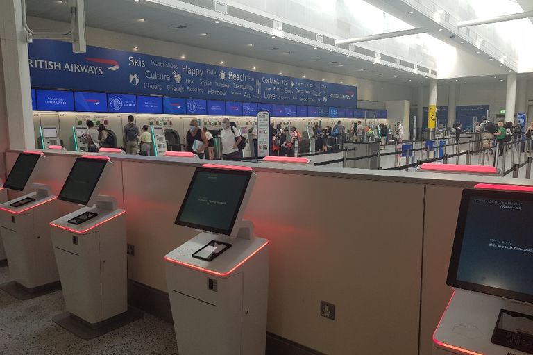 Picture taken inside a terminal at London Gatwick Airport