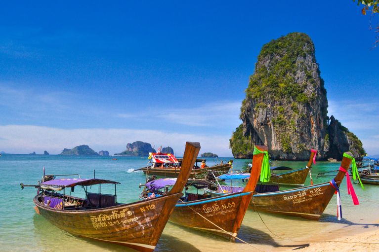Image of some boats on the beach, Phuket, Thailand